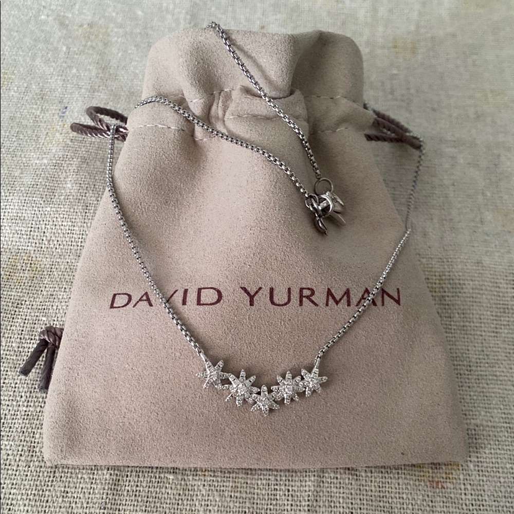 David Yurman Sterling Silver Starburst Cluster Necklace